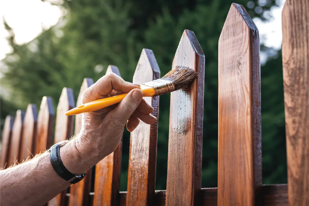 Fence stain into every picket